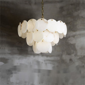 Alabaster Magnolia Multi-tiered Round Chandelier - view 3
