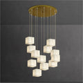 Modern Luxury Alabaster Cubic Round Pendant For Dining Table, Staircase - view 8