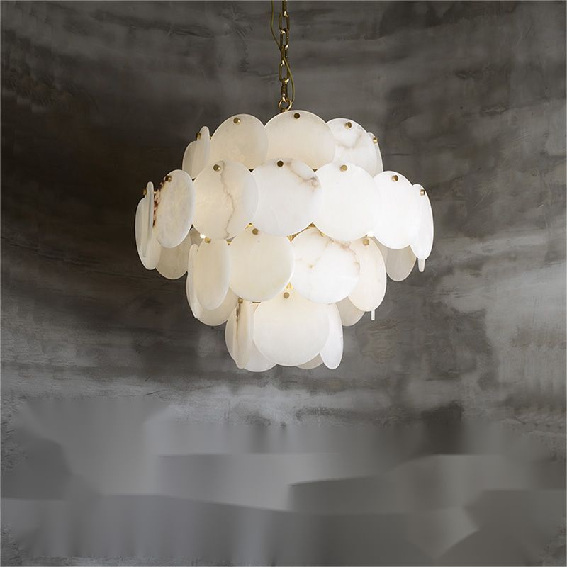 Alabaster Magnolia Multi-tiered Round Chandelier - view 6