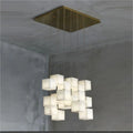 Modern Luxury Alabaster Cubic Round Pendant For Dining Table, Staircase - view 9