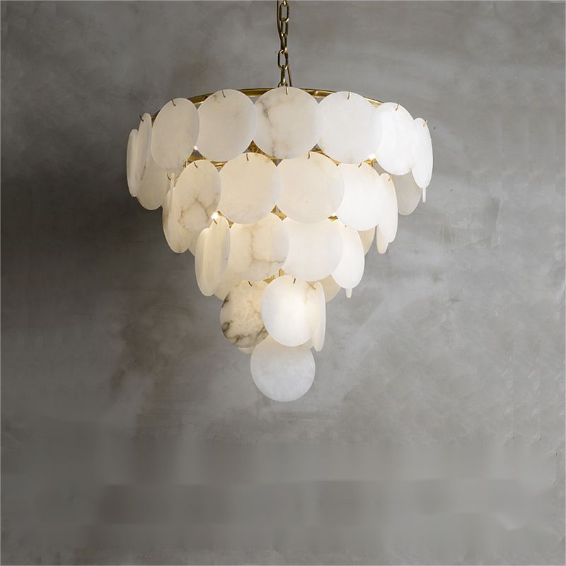 Alabaster Magnolia Multi-tiered Round Chandelier - view 4