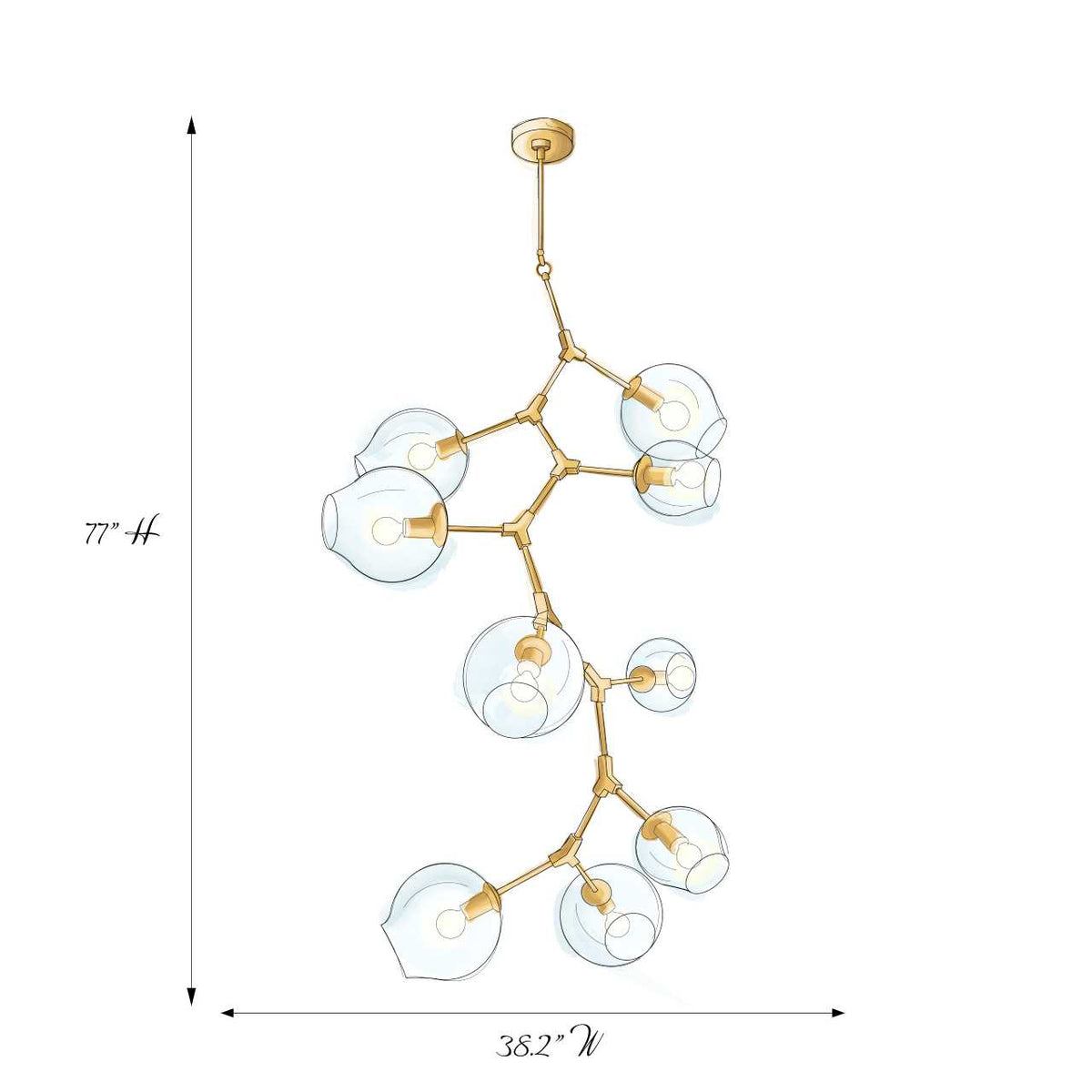 Sahan Mid-Century Chandelier 38'' - view 15
