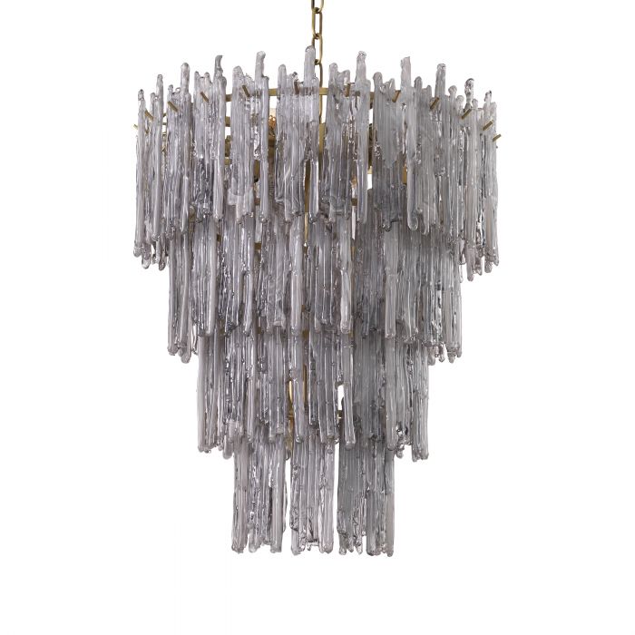 Bethel Roch Modern Glass Chandelier S/L - Brass & Glass - view 2