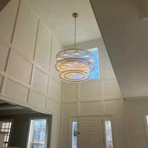 Sienna Marcus 2-Tier Glass Round Chandelier 60", steel two-tier - view 8