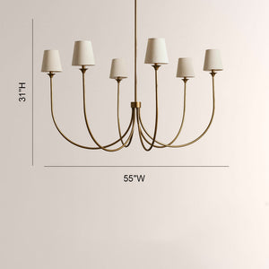 Saylor 6-Light Curved Arm Chandelier with Linen Shades - view 13