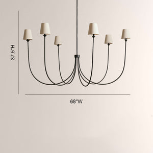 Saylor 6-Light Curved Arm Chandelier with Linen Shades - view 14