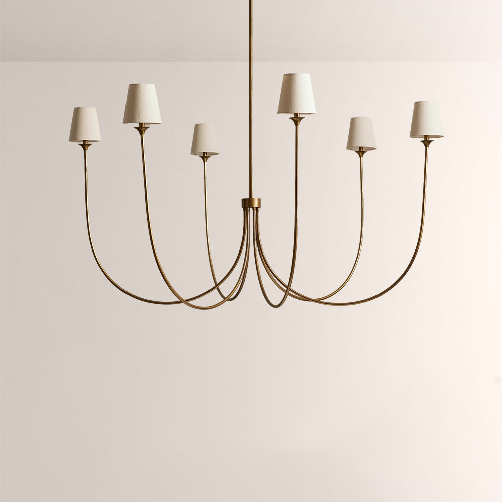 Saylor 6-Light Curved Arm Chandelier with Linen Shades - view 21