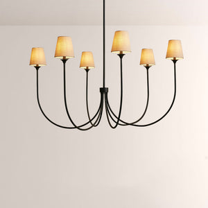 Saylor 6-Light Curved Arm Chandelier with Linen Shades - view 15