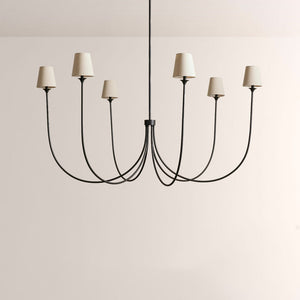 Saylor 6-Light Curved Arm Chandelier with Linen Shades - view 22