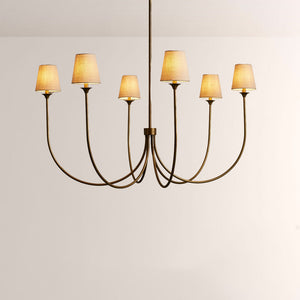 Saylor 6-Light Curved Arm Chandelier with Linen Shades - view 16