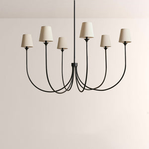 Saylor 6-Light Curved Arm Chandelier with Linen Shades - view 17