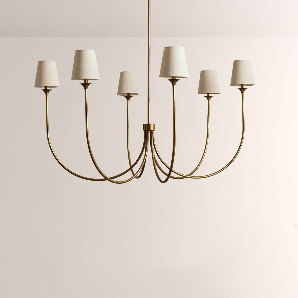 Saylor 6-Light Curved Arm Chandelier with Linen Shades - view 18