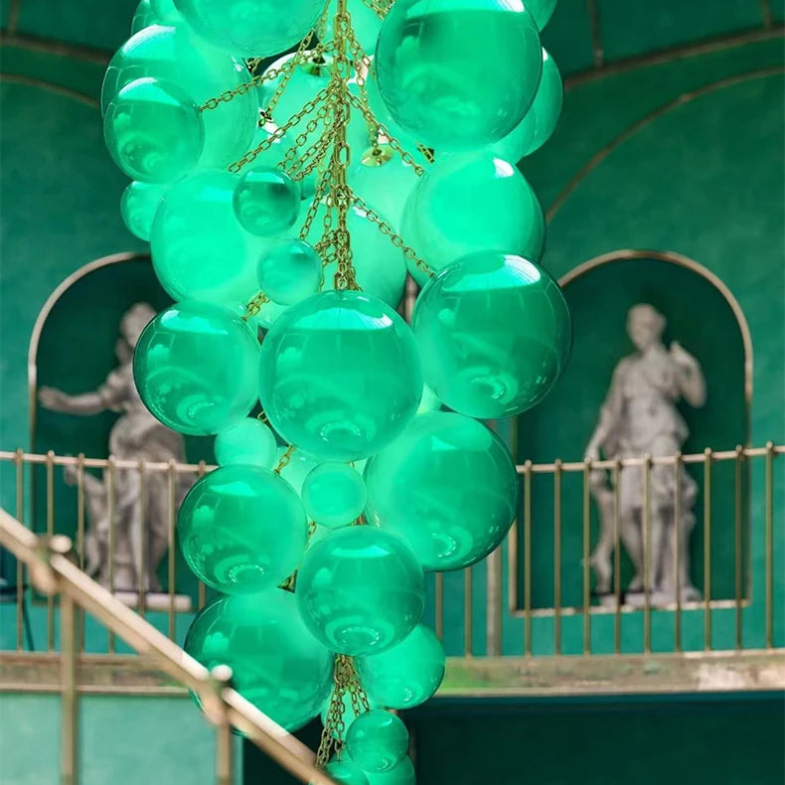Fruit Grape Hanging Swag Chandelier, glass in iron - view 16