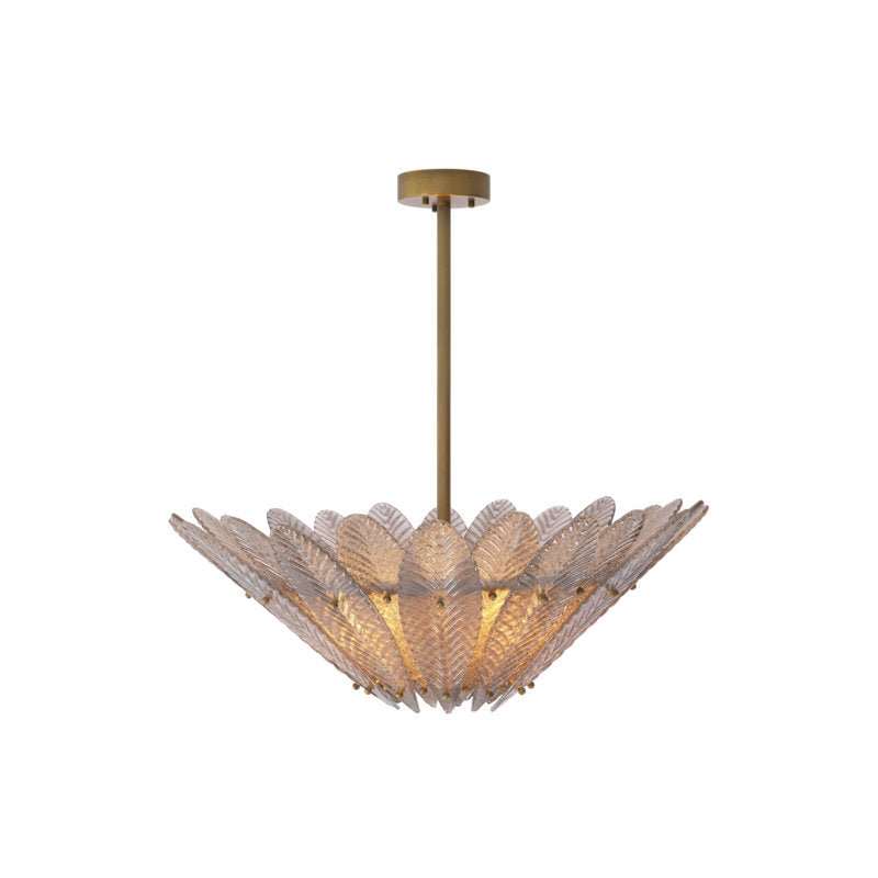 Scala 4-Light Chandelier: Elegant Curved Design with Antique Brass Finish