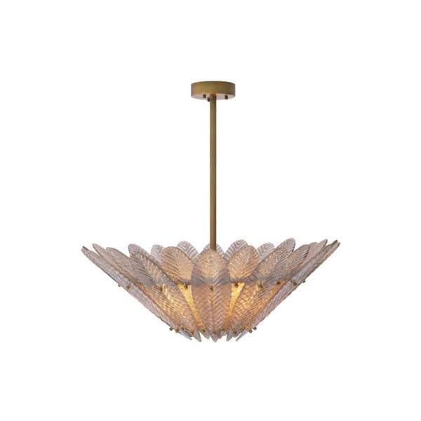 Scala 4-Light Chandelier: Elegant Curved Design with Antique Brass Finish