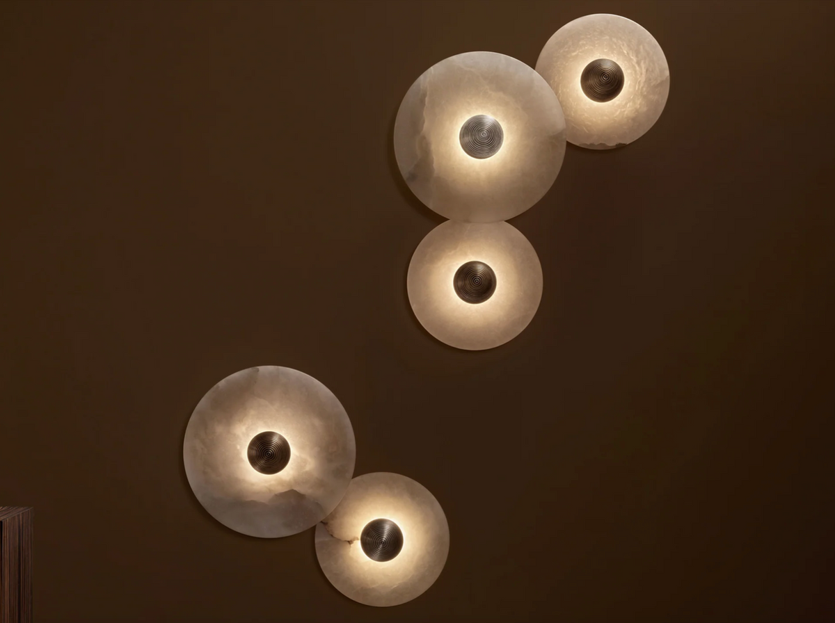 MEDIAN SCONCE / 16 Ø16" x D4", alabaster wall sconce - view 2