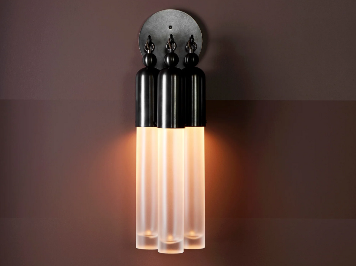 TASSEL 3 SCONCE H24" x W7" x D5", brass wall sconce - view 3