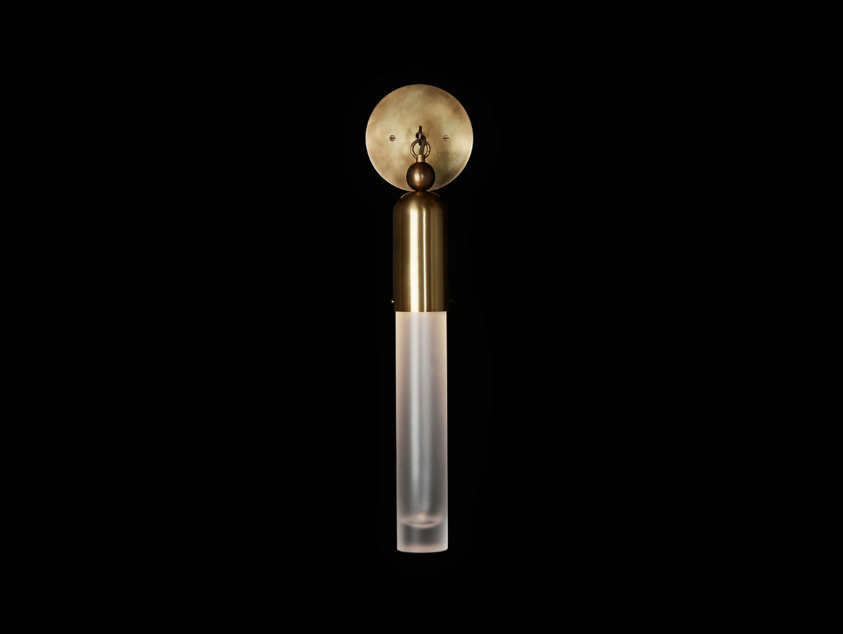 TASSEL 1 SCONCE H23.5” x W2.5” x D4”, brass wall sconce