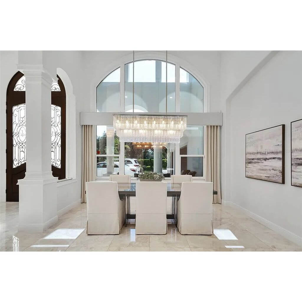 Selim 3-Tier Rectangular Cracked Textured Glass Chandelier, three-tier - view 9