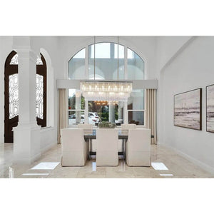 Selim 3-Tier Rectangular Cracked Textured Glass Chandelier, three-tier - view 9