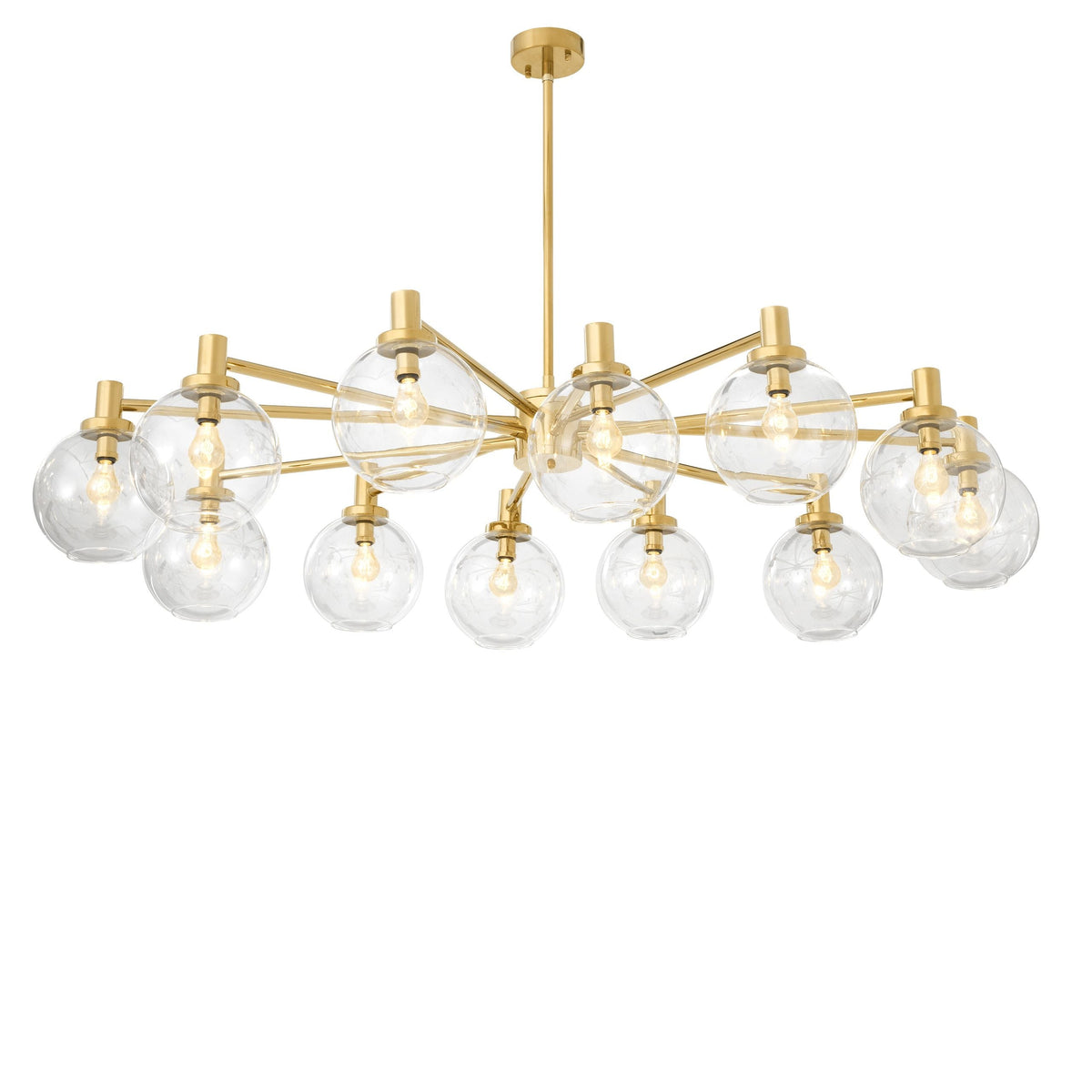 Selva Modern Glass Chandelier - Gold - view 2