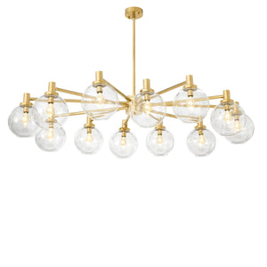Selva Modern Glass Chandelier - Gold - view 2