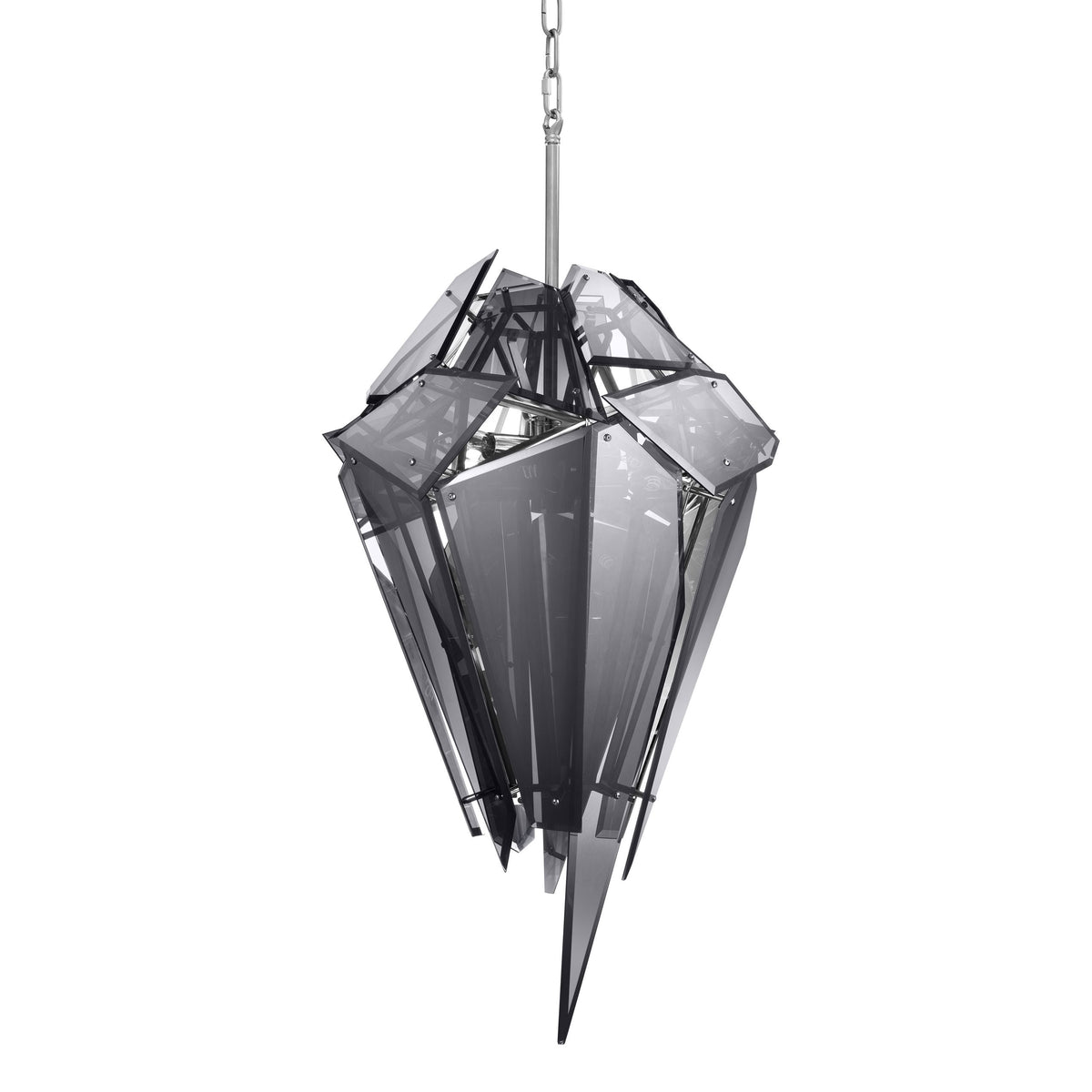 Shard Modern Glass Chandelier - Nickel/Gold - view 2
