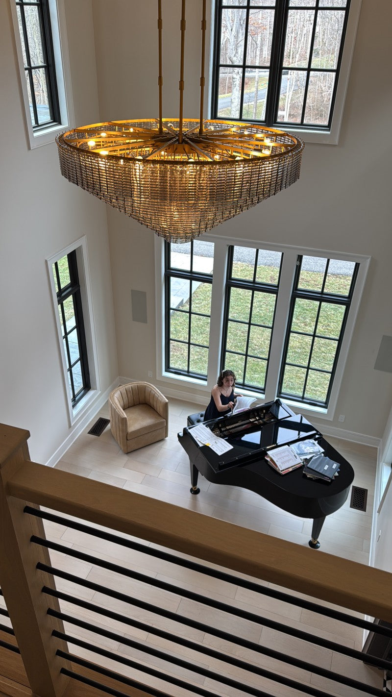 Selene Smoke Glass Round Chandelier 65" - view 4