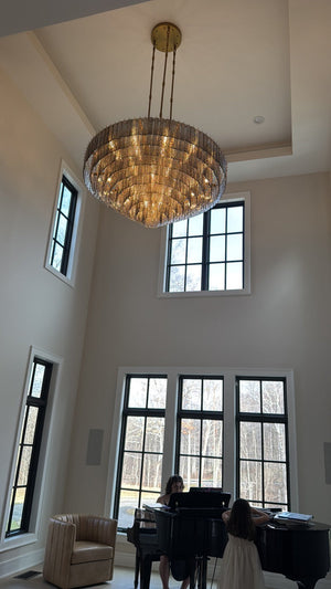 Selene Smoke Glass Round Chandelier 65" - view 5