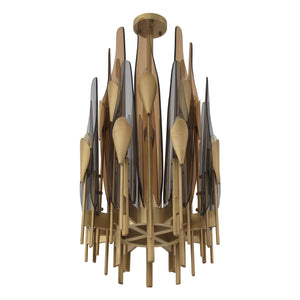 Eternity Vertical Modern Brass Chandelier Antique Brass/Bronze Highlight Finish) - view 5