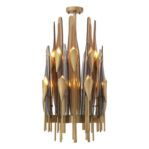 Eternity Vertical Modern Brass Chandelier Antique Brass/Bronze Highlight Finish) - view 2