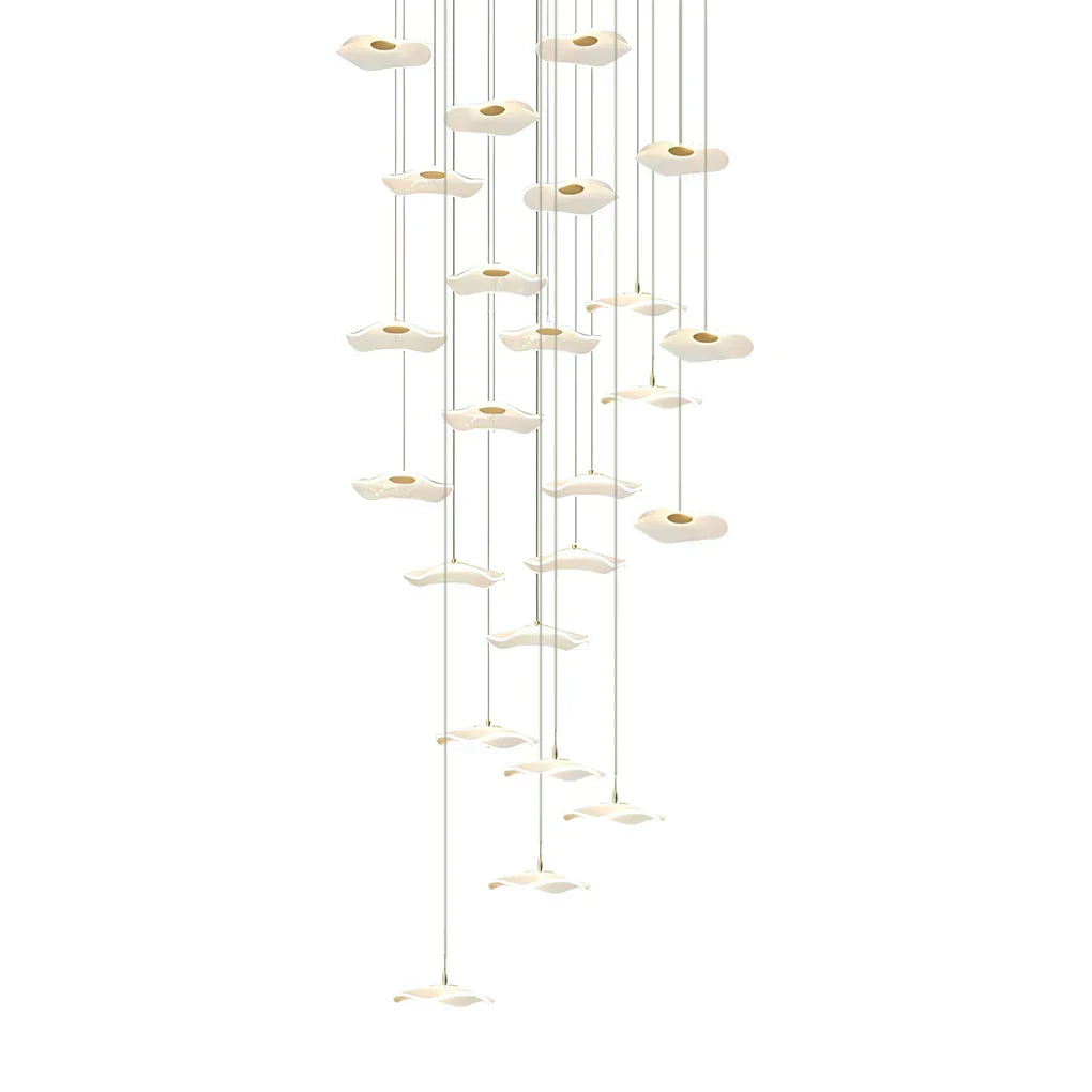 Small Acrylic Lotus Leaves LED Creative Modern Staircase Chandelier - view 5