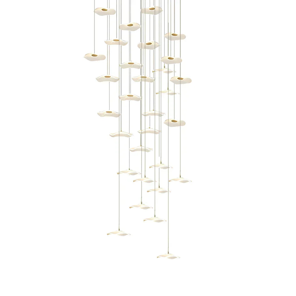 Small Acrylic Lotus Leaves LED Creative Modern Staircase Chandelier - view 6