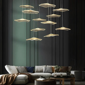 Small Acrylic Lotus Leaves LED Creative Modern Staircase Chandelier - view 8