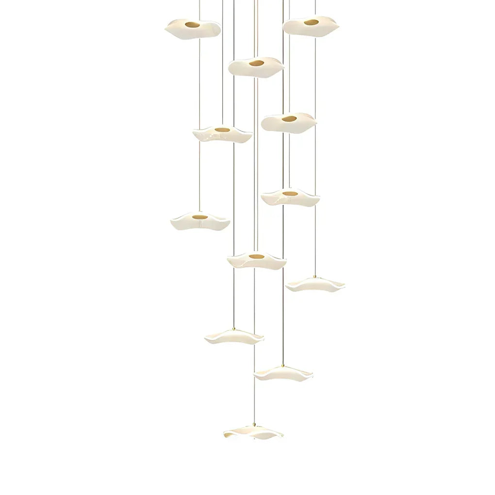Small Acrylic Lotus Leaves LED Creative Modern Staircase Chandelier - view 2