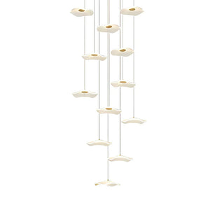 Small Acrylic Lotus Leaves LED Creative Modern Staircase Chandelier - view 2