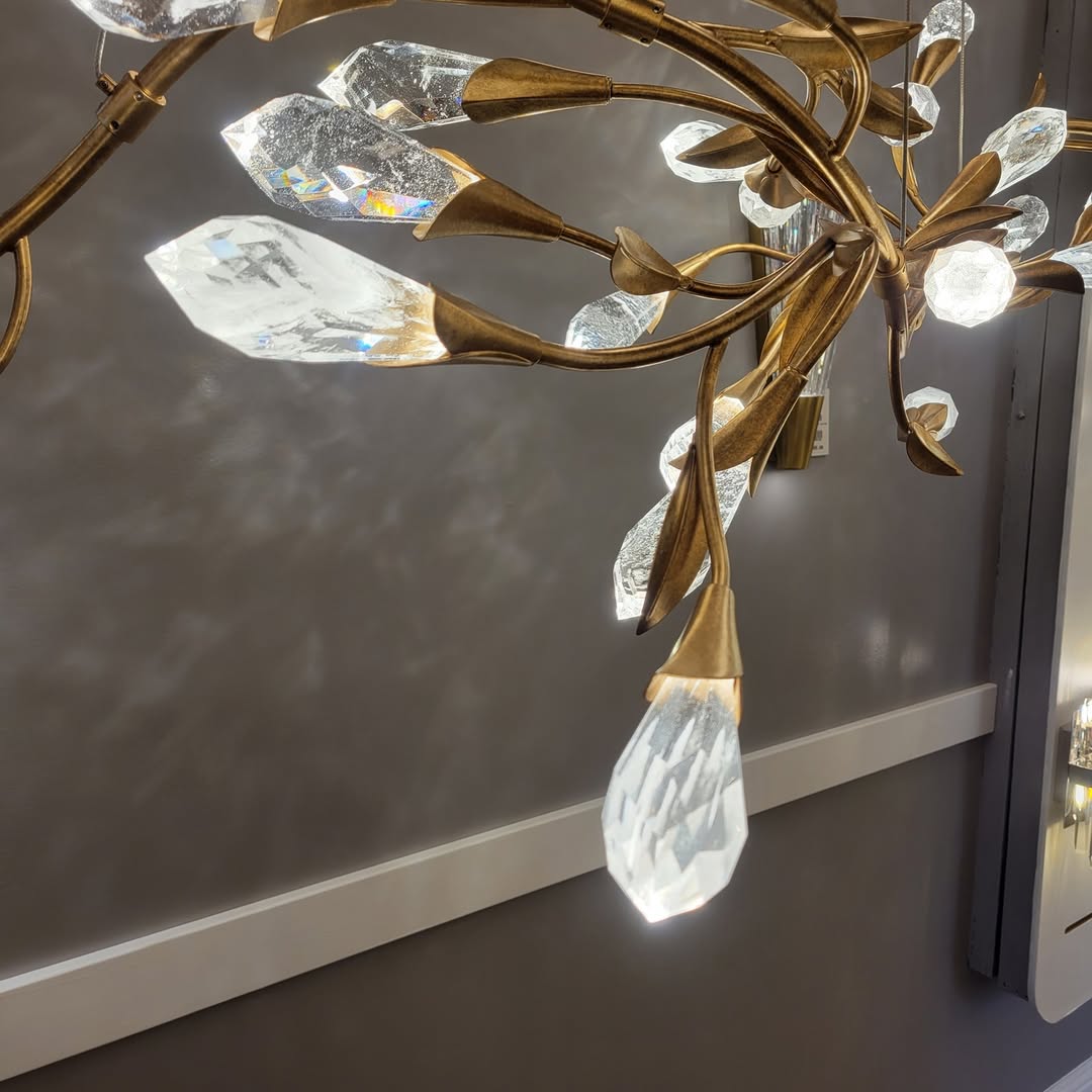 Modern Linear/Round Floral Branches Crystal Chandelier - view 18