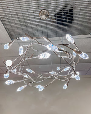 Modern Linear/Round Floral Branches Crystal Chandelier - view 8
