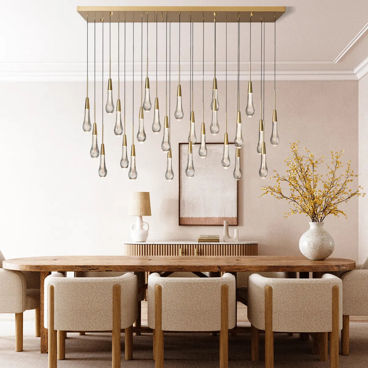 Solitaire Linear Chandelier 37'' 50'' 70'' 87" 120"W - view 4