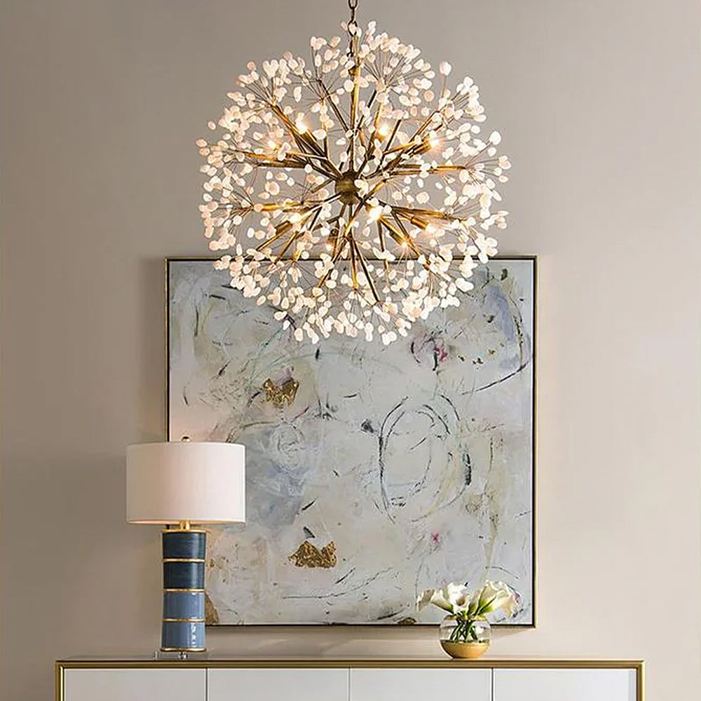Spherical Twelve-Light Quartz Chandelier - view 2