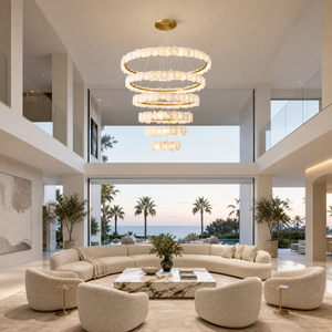 Spiral Alabaster Chandelier – Gold & White 4‑6 Layer Luxury Ceiling Light