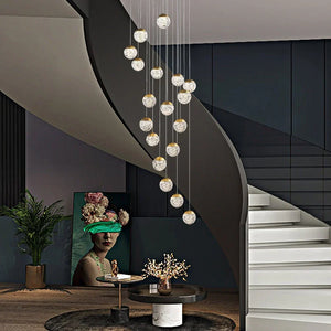 Spiral Pineapple Multi Glass Ball Staircase Chandelier - view 6