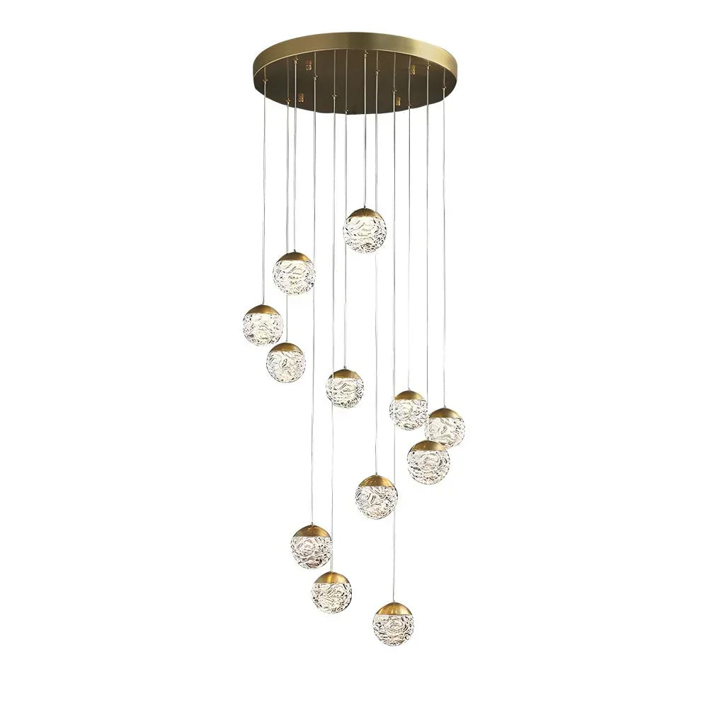 Spiral Pineapple Multi Glass Ball Staircase Chandelier - view 3