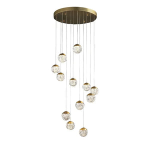 Spiral Pineapple Multi Glass Ball Staircase Chandelier - view 3