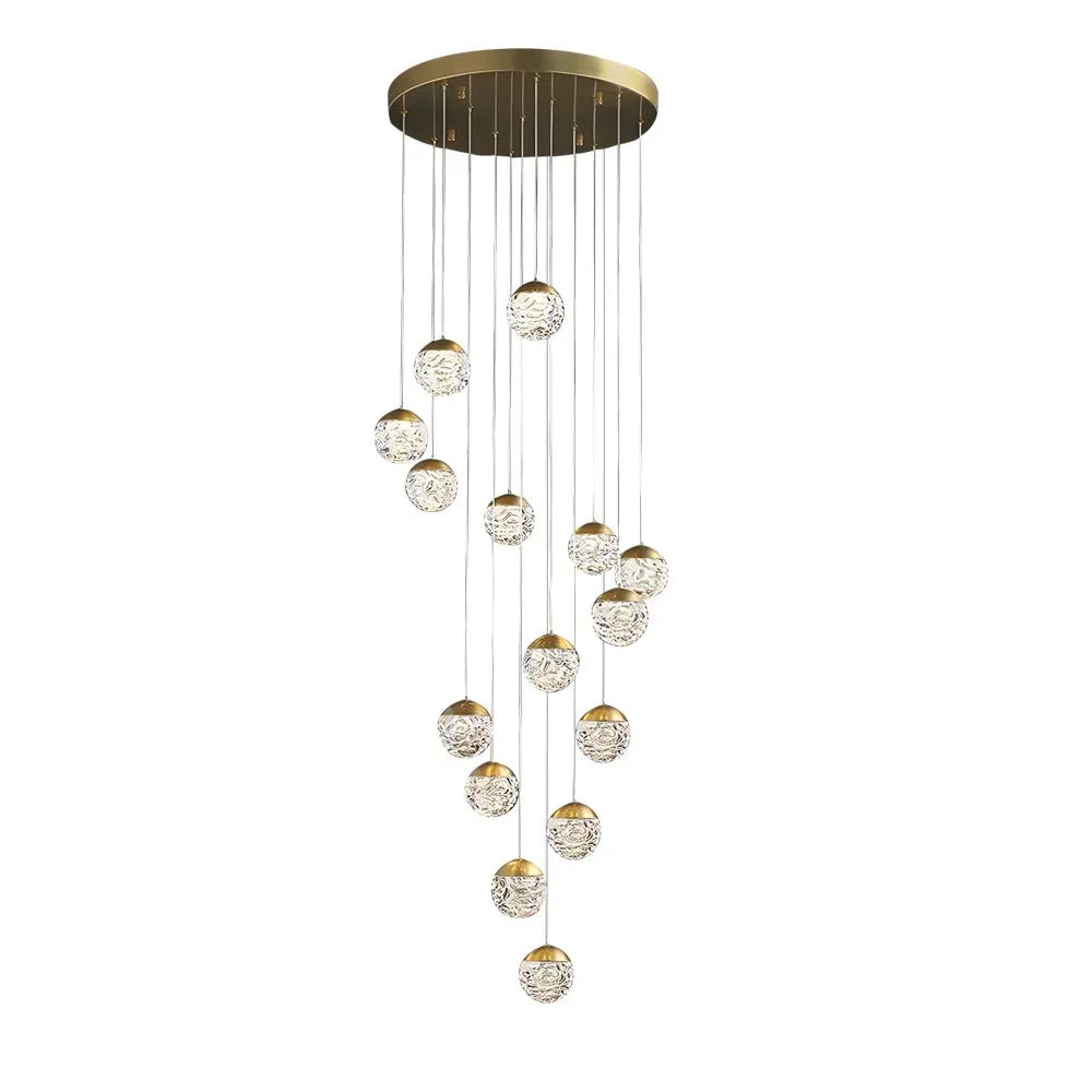 Spiral Pineapple Multi Glass Ball Staircase Chandelier - view 4