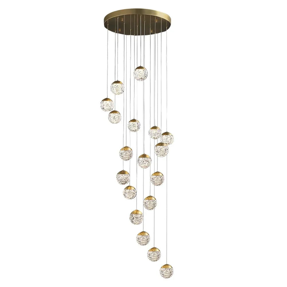 Spiral Pineapple Multi Glass Ball Staircase Chandelier - view 5