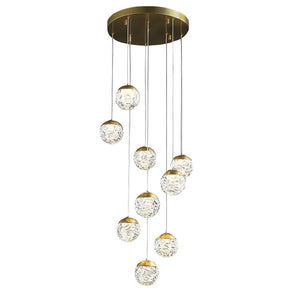 Spiral Pineapple Multi Glass Ball Staircase Chandelier - view 2