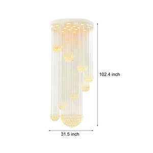 Spiral Raindrop Crystal Ball Three Step Dimming LED Staircase Chandelier - view 3