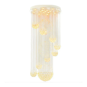 Spiral Raindrop Crystal Ball Three Step Dimming LED Staircase Chandelier - view 4