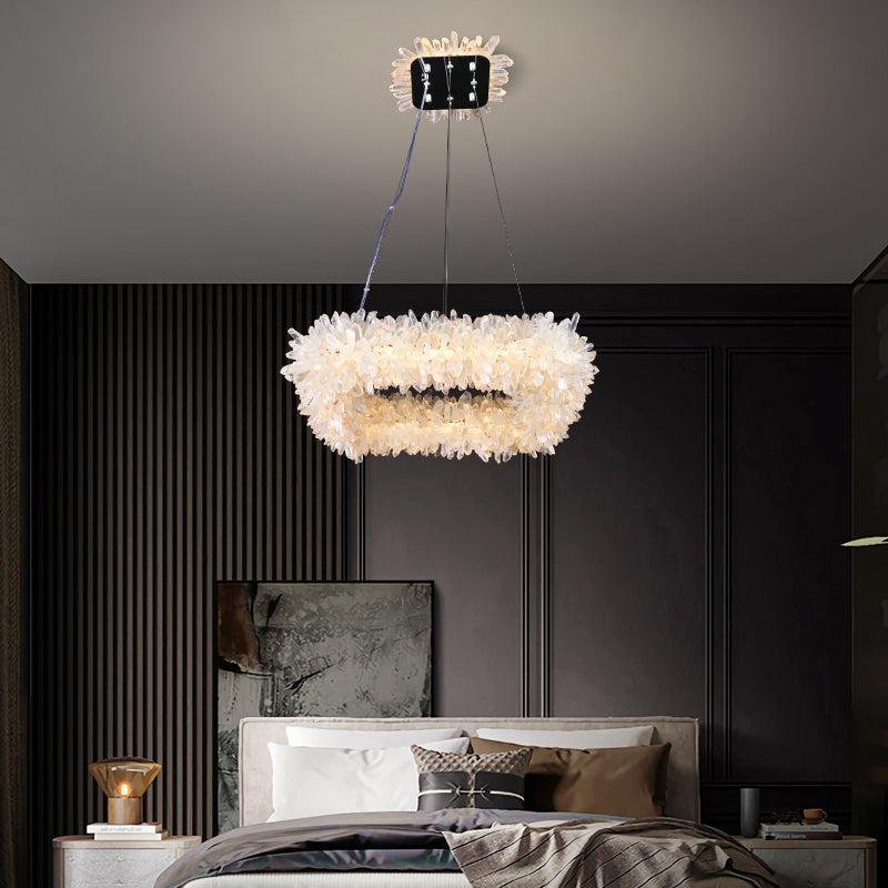 Vosa Crystal Cluster Square Modern Chandelier